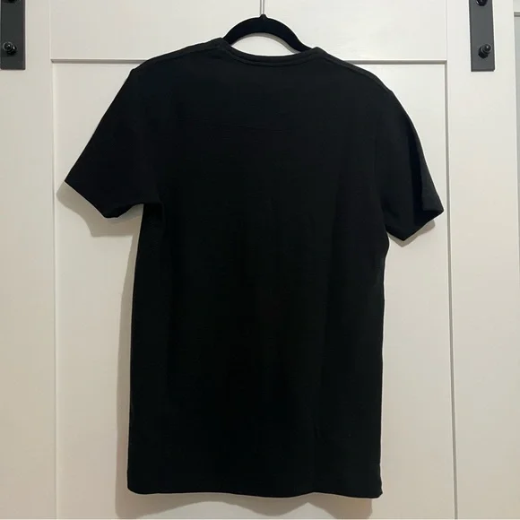 French Connection Black Ribbed Short Sleeve Crew Neck Shirt Mens Small - Picture 7 of 7